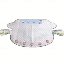 Car Windshield Cover 4-Layer Magnetic Anti-freeze Sun Shade Snow Frost Ice Rain Cover Protector with Reflective Strip All Season