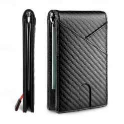 Carbon Fiber Rfid Men Wallets Money Bag Slim Thin Card Man Wallet Luxury Male Small Short Purse Bi-fold Vallet Billfold