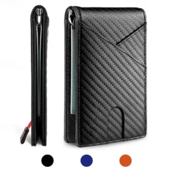 Carbon Fiber Rfid Men Wallets Money Bag Slim Thin Card Man Wallet Luxury Male Small Short Purse Bi-fold Vallet Billfold