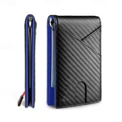 Carbon Fiber Rfid Men Wallets Money Bag Slim Thin Card Man Wallet Luxury Male Small Short Purse Bi-fold Vallet Billfold