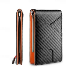 Carbon Fiber Rfid Men Wallets Money Bag Slim Thin Card Man Wallet Luxury Male Small Short Purse Bi-fold Vallet Billfold