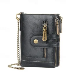 Card Holder Men Wallet Luxury Designer Purses Short Zipper Coin Purse multi-card slot tri-fold wallet Card Holder With Chain