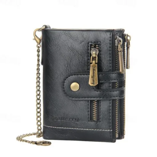 Card Holder Men Wallet Luxury Designer Purses Short Zipper Coin Purse multi-card slot tri-fold wallet Card Holder With Chain