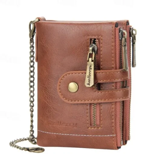Card Holder Men Wallet Luxury Designer Purses Short Zipper Coin Purse multi-card slot tri-fold wallet Card Holder With Chain