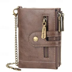 Card Holder Men Wallet Luxury Designer Purses Short Zipper Coin Purse multi-card slot tri-fold wallet Card Holder With Chain