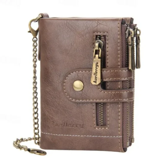 Card Holder Men Wallet Luxury Designer Purses Short Zipper Coin Purse multi-card slot tri-fold wallet Card Holder With Chain