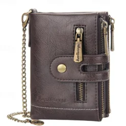 Card Holder Men Wallet Luxury Designer Purses Short Zipper Coin Purse multi-card slot tri-fold wallet Card Holder With Chain