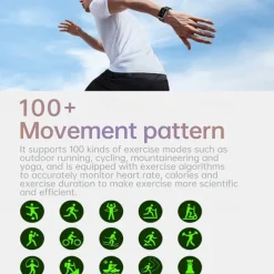 Cardica Men's Smart Watch Blood Glucose Monitor Bluetooth Call Blood Pressure Heart Rate IP68