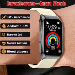 Cardica Men's Smart Watch Blood Glucose Monitor Bluetooth Call Blood Pressure Heart Rate IP68