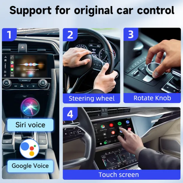CarlinKit 5.0 CarPlay Android Auto Wireless Adapter Portable Dongle for OEM Car Radio with Wired CarPlay/Android Auto 2023 Newest CPC200-2AIR Available for Android Phones and iPhones