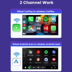 CarlinKit 5.0 CarPlay Android Auto Wireless Adapter Portable Dongle for OEM Car Radio with Wired CarPlay/Android Auto 2023 Newest CPC200-2AIR Available for Android Phones and iPhones