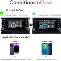 CarlinKit 5.0 CarPlay Android Auto Wireless Adapter Portable Dongle for OEM Car Radio with Wired CarPlay/Android Auto 2023 Newest CPC200-2AIR Available for Android Phones and iPhones