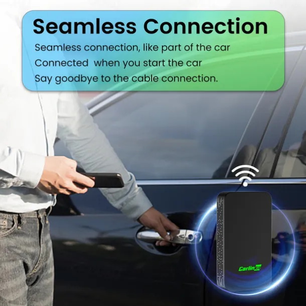 CarlinKit 5.0 CarPlay Android Auto Wireless Adapter Portable Dongle for OEM Car Radio with Wired CarPlay/Android Auto 2023 Newest CPC200-2AIR Available for Android Phones and iPhones