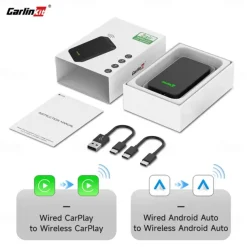 CarlinKit 5.0 CarPlay Android Auto Wireless Adapter Portable Dongle for OEM Car Radio with Wired CarPlay/Android Auto 2023 Newest CPC200-2AIR Available for Android Phones and iPhones