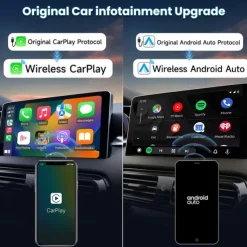 CarlinKit 5.0 CarPlay Android Auto Wireless Adapter Portable Dongle for OEM Car Radio with Wired CarPlay/Android Auto 2023 Newest CPC200-2AIR Available for Android Phones and iPhones