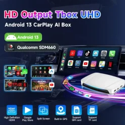 Carlinkit UHD Wireless CarPlay Android Auto Box CarPlay Al Box Android 13 Smart TV Streaming Box SDM660 UHD HDMI-Compatible Output