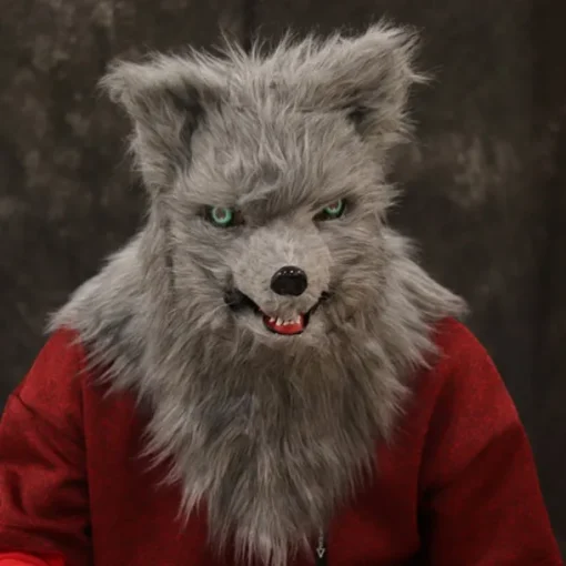 Carnival Animal Fox Hair Mask Mouth Can Be Opened Bar Tiktok Halloween TablePerformance Props