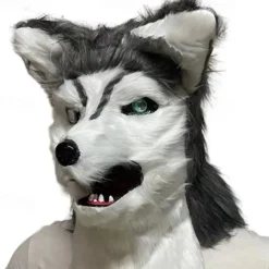 Carnival Animal Fox Hair Mask Mouth Can Be Opened Bar Tiktok Halloween TablePerformance Props