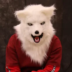 Carnival Animal Fox Hair Mask Mouth Can Be Opened Bar Tiktok Halloween TablePerformance Props