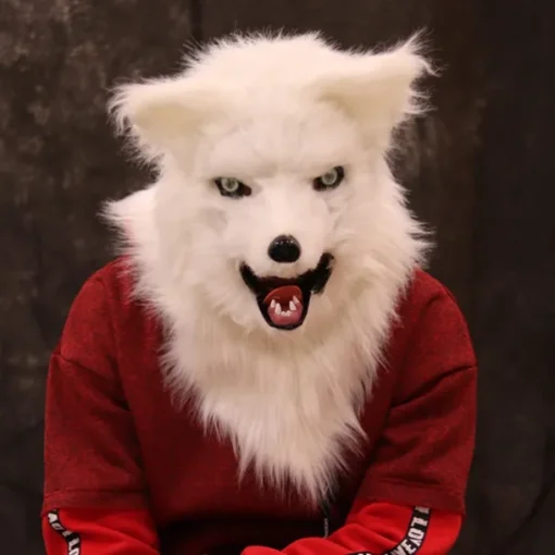 Carnival Animal Fox Hair Mask Mouth Can Be Opened Bar Tiktok Halloween TablePerformance Props