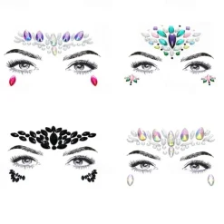 CARNIVAL Facial Tattoo Stickers With Crystal Diamond Stickers Dance Music Water-saving Diamond Face Stickers Decorative Acrylic Diamond Face Stickers