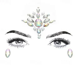 CARNIVAL Facial Tattoo Stickers With Crystal Diamond Stickers Dance Music Water-saving Diamond Face Stickers Decorative Acrylic Diamond Face Stickers