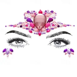 CARNIVAL Facial Tattoo Stickers With Crystal Diamond Stickers Dance Music Water-saving Diamond Face Stickers Decorative Acrylic Diamond Face Stickers