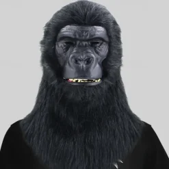 Carnival Mouth Opening Animal Headgear Funny Mask Wolf Dog Head Tiger Gorilla Headgear Makeup Ball Halloween Props