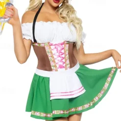 Carnival Oktoberfest Beer Dress Dirndl Trachtenkleider Maid German Munich Wiesn Women's Traditional Style Cloth Dress Apron
