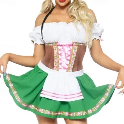 Carnival Oktoberfest Beer Dress Dirndl Trachtenkleider Maid German Munich Wiesn Women's Traditional Style Cloth Dress Apron