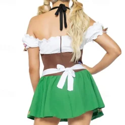 Carnival Oktoberfest Beer Dress Dirndl Trachtenkleider Maid German Munich Wiesn Women's Traditional Style Cloth Dress Apron