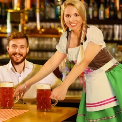 Carnival Oktoberfest Beer Dress Dirndl Trachtenkleider Maid German Munich Wiesn Women's Traditional Style Cloth Dress Apron