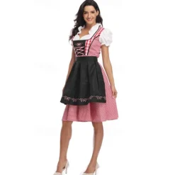 Carnival Oktoberfest Beer Outfits Petticoat Hoop Skirt Tutu Maid German Munich Wiesn Women's Traditional Style Cloth Blouse Dress Apron