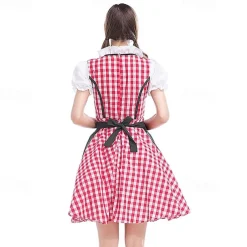 Carnival Oktoberfest Beer Outfits Petticoat Hoop Skirt Tutu Maid German Munich Wiesn Women's Traditional Style Cloth Blouse Dress Apron