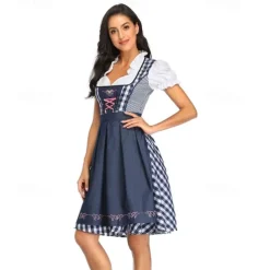 Carnival Oktoberfest Beer Outfits Petticoat Hoop Skirt Tutu Maid German Munich Wiesn Women's Traditional Style Cloth Blouse Dress Apron