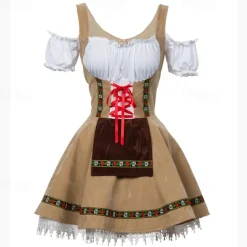 Carnival Oktoberfest Beer Outfits Petticoat Hoop Skirt Tutu Maid German Munich Wiesn Women's Traditional Style Cloth Dress Apron