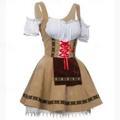 Carnival Oktoberfest Beer Outfits Petticoat Hoop Skirt Tutu Maid German Munich Wiesn Women's Traditional Style Cloth Dress Apron