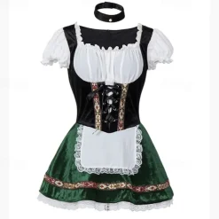 Carnival Oktoberfest Beer Outfits Petticoat Hoop Skirt Tutu Maid German Munich Wiesn Women's Traditional Style Cloth Dress Apron