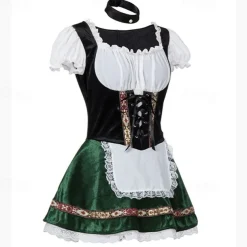 Carnival Oktoberfest Beer Outfits Petticoat Hoop Skirt Tutu Maid German Munich Wiesn Women's Traditional Style Cloth Dress Apron