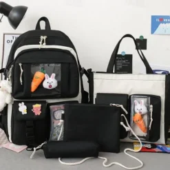 Cartoon Backpacks for School Backpacks Set with Tote Bag Crossbody Bag Pencil Case Backpack for Girls Back to School Gifts