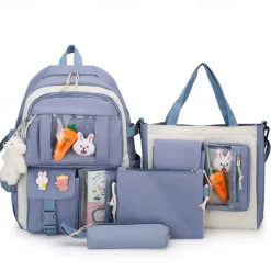 Cartoon Backpacks for School Backpacks Set with Tote Bag Crossbody Bag Pencil Case Backpack for Girls Back to School Gifts