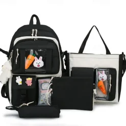 Cartoon Backpacks for School Backpacks Set with Tote Bag Crossbody Bag Pencil Case Backpack for Girls Back to School Gifts