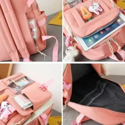 Cartoon Backpacks for School Backpacks Set with Tote Bag Crossbody Bag Pencil Case Backpack for Girls Back to School Gifts