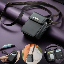 CaseMe Luxury Universal Case for Samsung Z Flip 6 5 MOTO Flip Hot Selling Shoulder Wristrap Magnetic Leather Universal Phone Bag