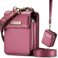 CaseMe Luxury Universal Case for Samsung Z Flip 6 5 MOTO Flip Hot Selling Shoulder Wristrap Magnetic Leather Universal Phone Bag