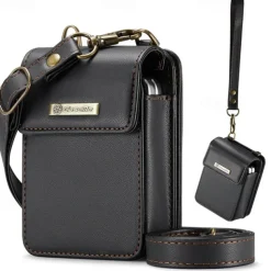 CaseMe Luxury Universal Case for Samsung Z Flip 6 5 MOTO Flip Hot Selling Shoulder Wristrap Magnetic Leather Universal Phone Bag