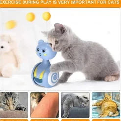 Cat Interactive Feather Toys Pet Bumbler Funny Toy Interactive Cats Toys Cat Rolling Teaser Feather Wand Toys Rotating Ball