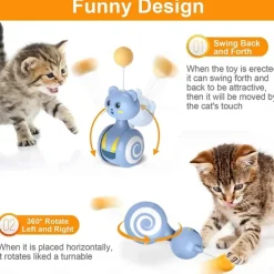 Cat Interactive Feather Toys Pet Bumbler Funny Toy Interactive Cats Toys Cat Rolling Teaser Feather Wand Toys Rotating Ball