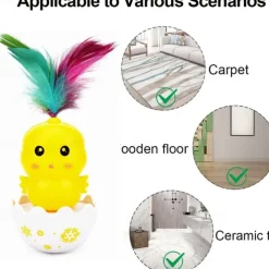 Cat Interactive Feather Toys Pet Bumbler Funny Toy Interactive Cats Toys Cat Rolling Teaser Feather Wand Toys Rotating Ball