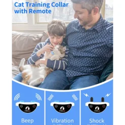 Cat Training Collar Cat Shock Collar with Remote Training Cat Stop Meowing Remote Control/Automatic Anti-Meow for Cats Safe and Effective